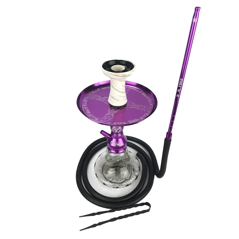 Narguile Completo Al Farid Twister - Roxo/Fumê Twist